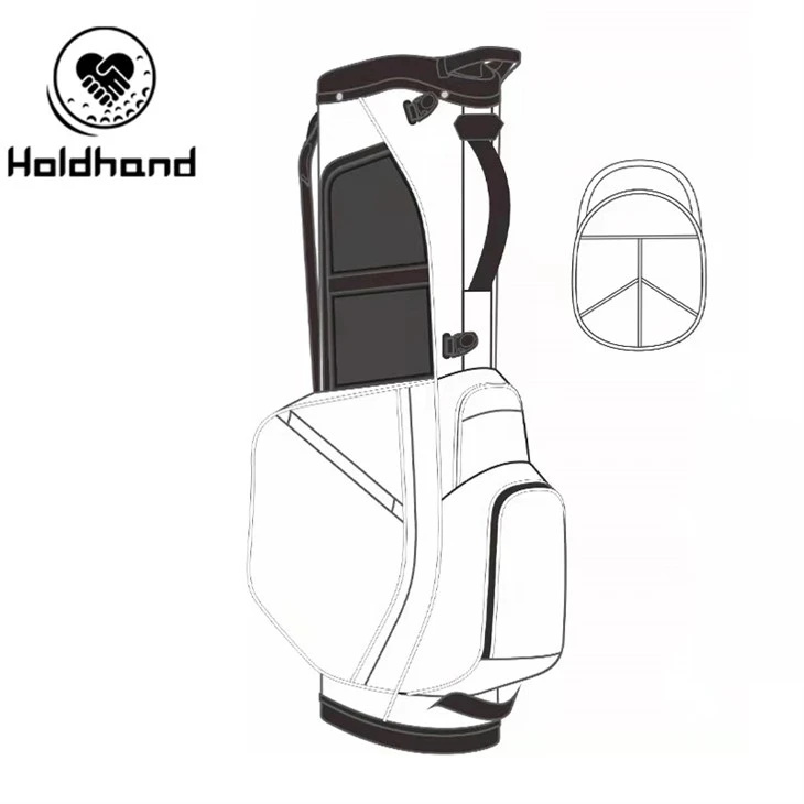 Pote sak 14-fason Fashion Design Wholesale Golf Bag Pu Design Custom Golf Bags Golf Stand Bags Soti nan faktori