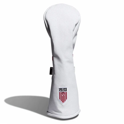 Custom tèt gòlf kouvri enprime bwodri PU kwi chofè bwa kouvri gòlf USA headcovers