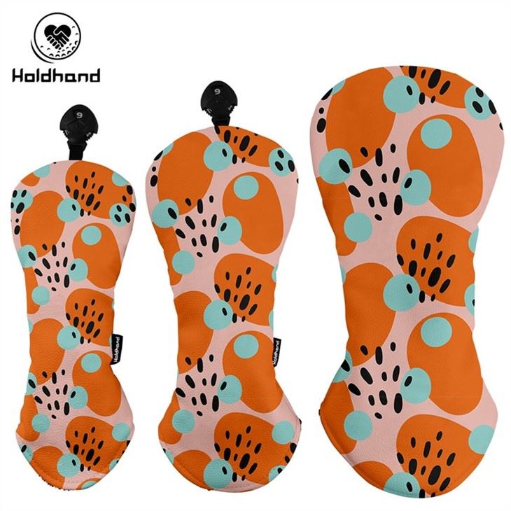 Fashion Designs Cute Pattern Golf Headcovers High Quality PU LEATHERcirclie Printing Design