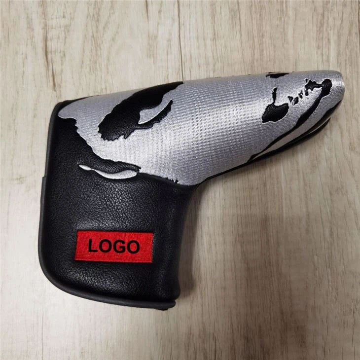 High Quatity Symbol Embroidery PU Leather Blade Golf Putter Cover