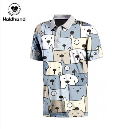 Cute Puppy Pattern Enpresyon Golf Polo Custom Logo