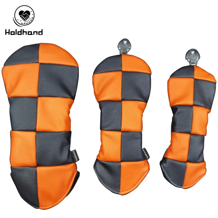Nwa ak zoranj Plaid Design Water-repellent Golf Club Head Covers Fit All Brand