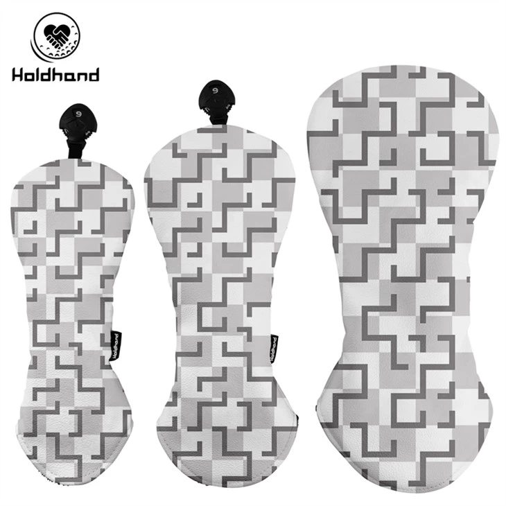 Vann cho meyè kalite Custom Logo Golf Club kouvèti tèt pou chofè Fairway Wood Hybrid PU Leather Golf Headcovers OEM